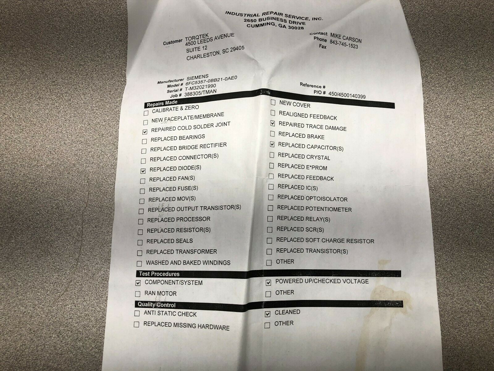USED SIEMENS SINUMERIK PROCESSOR MODULE WITH MEMORY CARD 6FC5357-0BB21-0AE0 / 6