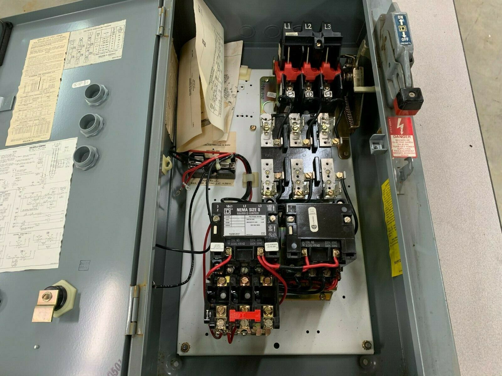 NEW SQUARE D SIZE 0 COMBINATION STARTER 8738 SBG13 FORM FF4T WITH 8736 SBO4