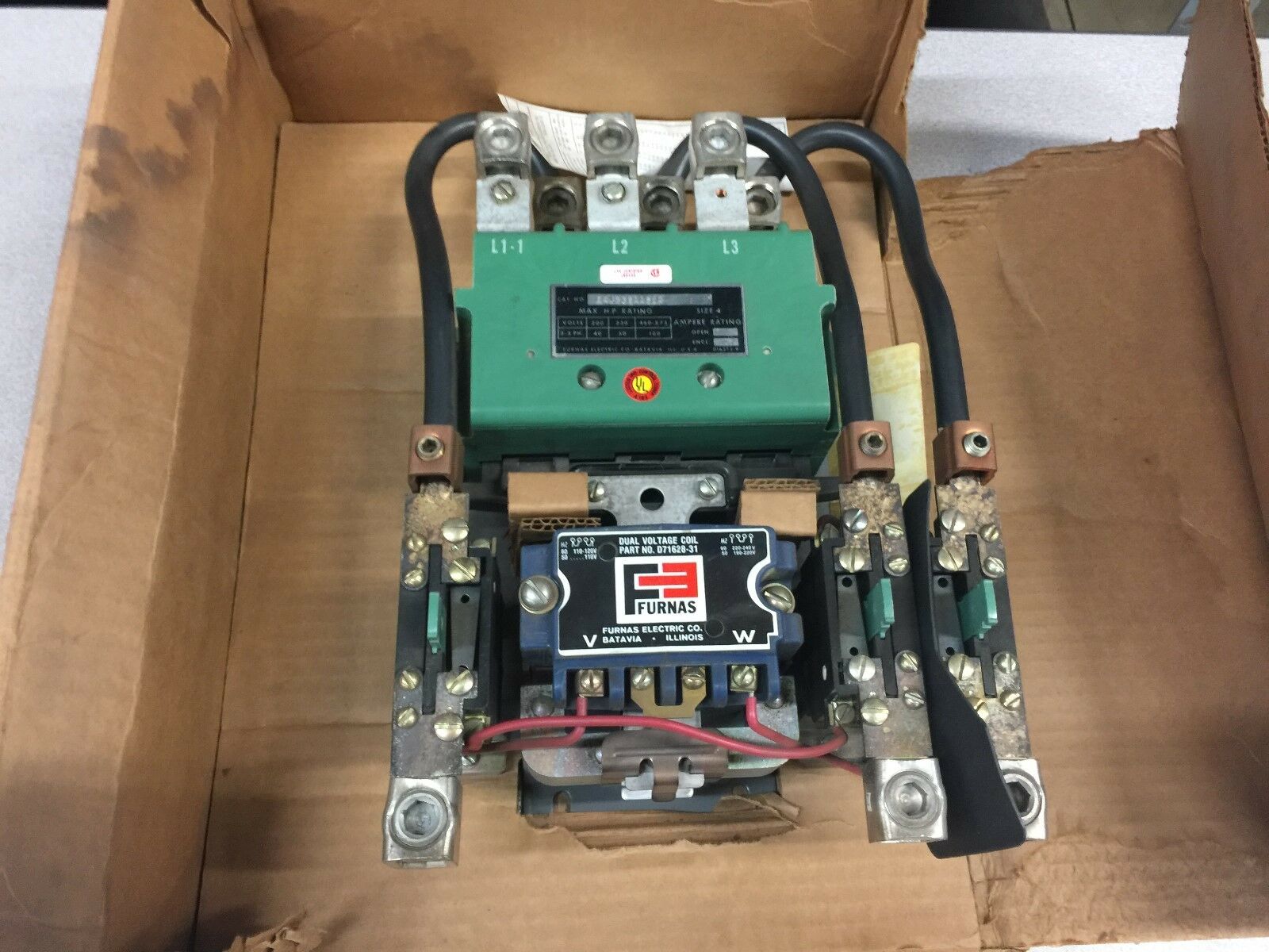 NEW IN BOX FURNAS SIZE 4 120/240VAC 3PHASE STARTER 14JB32AA81A