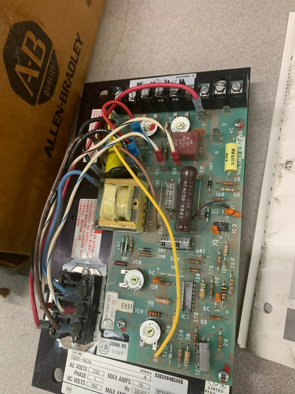 NEW IN BOX ALLEN-BRADLEY OPEN CHASSIS CONTROLLER DC DRIVE 1362-NOG SERIES A