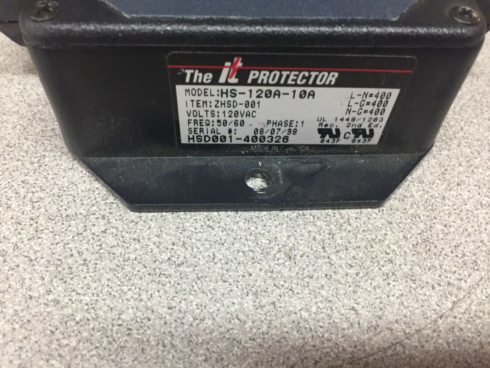 USED INNOVATIVE TECHNOLOGY TRANSIANT SURGE SUPPRESSOR HS-120A-10A