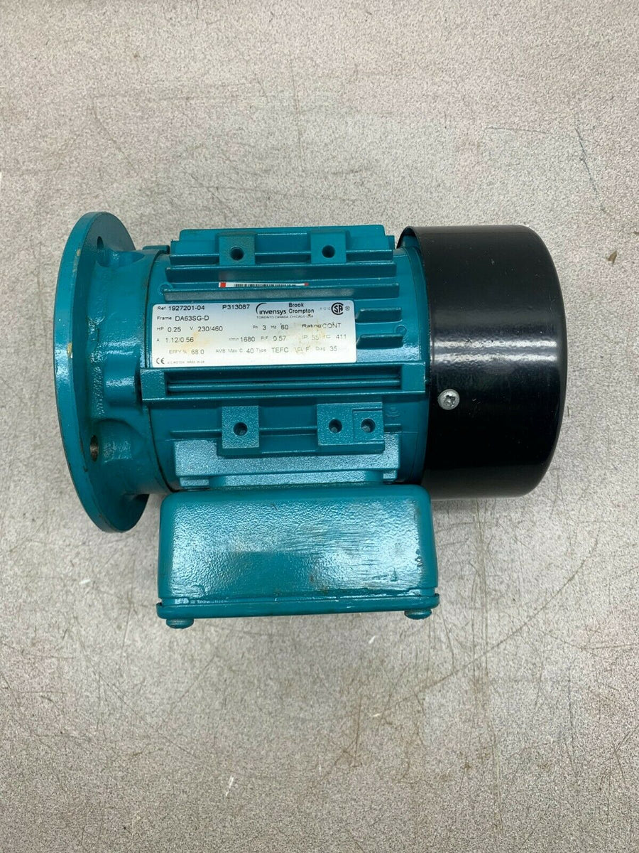 NEW BROOK CROMPTON 0.25HP 230/460V. ELECTRIC MOTOR 1927201-04