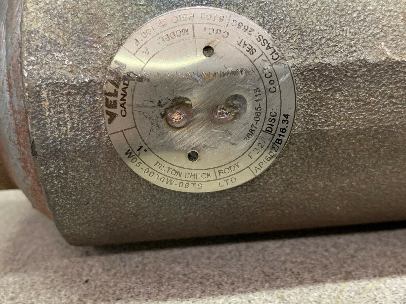 NEW NO BOX VELAN W05-9036W-06TS CHECK VALVE API602/B16.34 CLASS2680