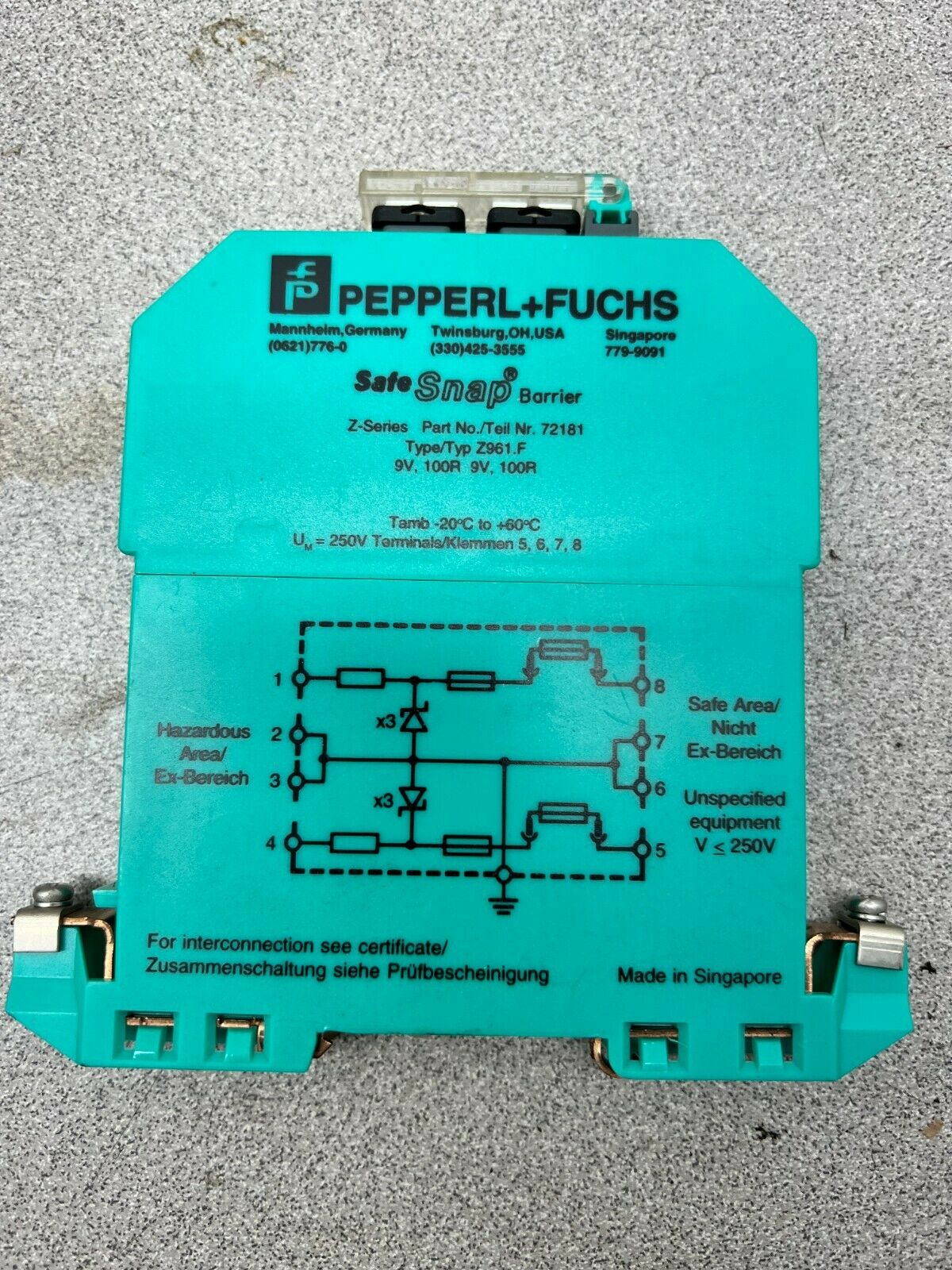 USED PEPPERL+FUCHS BARRIER MODULE 72181