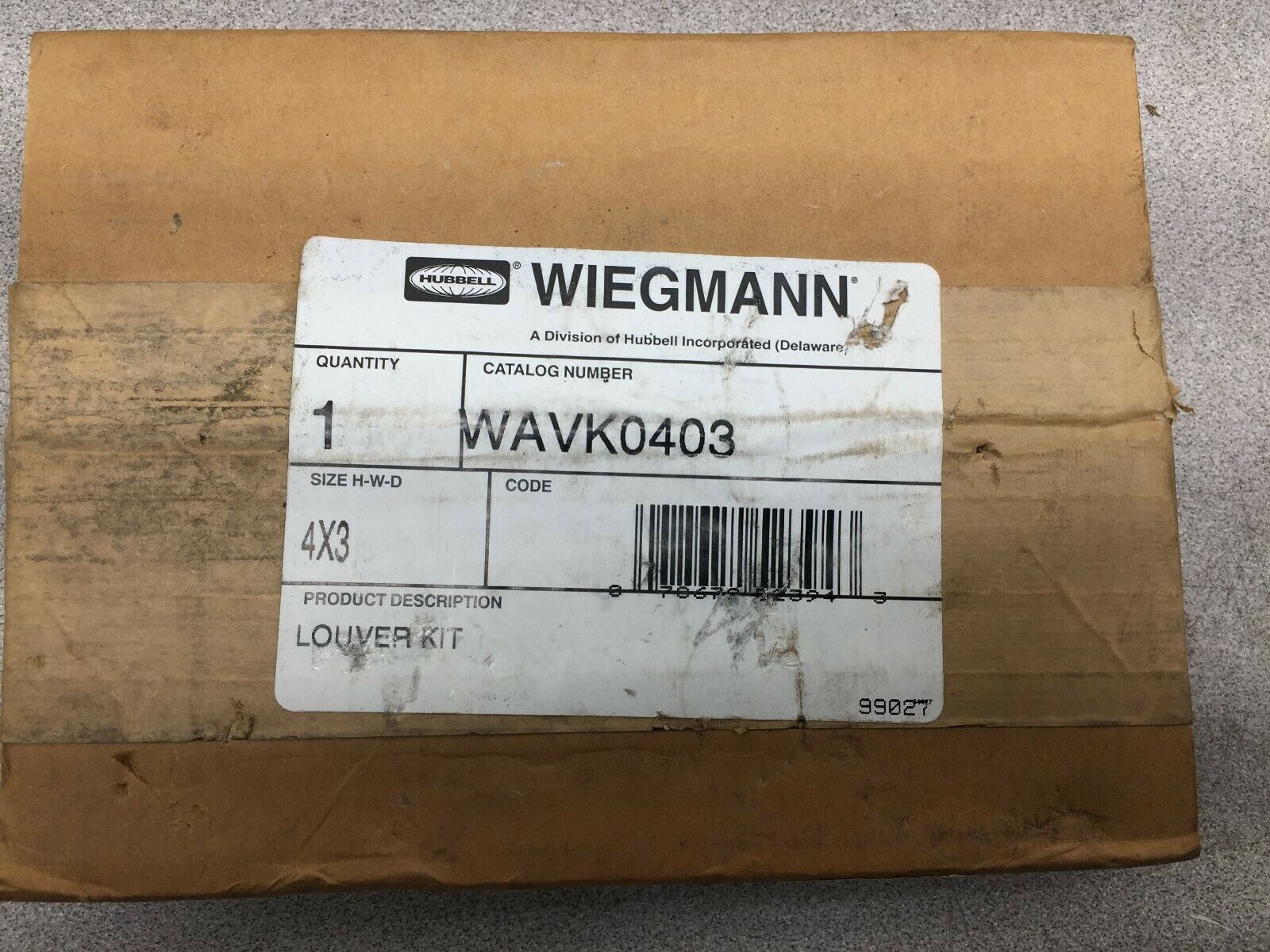 NEW IN FACTORY SEALED BOX HUBBELL 4 X 3 LOUVER KIT WAVK0403