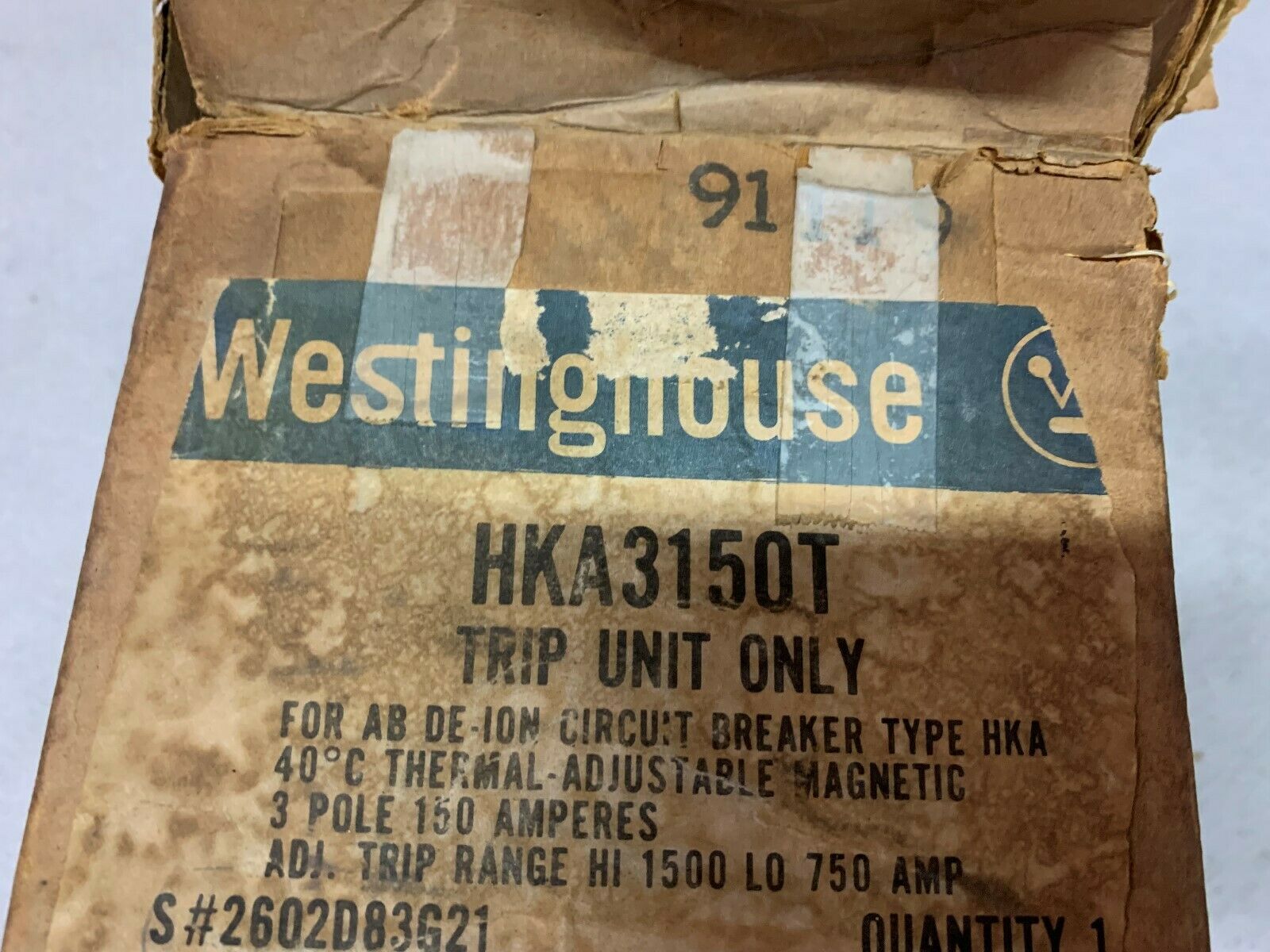 NEW IN BOX WESTINGHOUSE TRIP UNIT HKA3250T