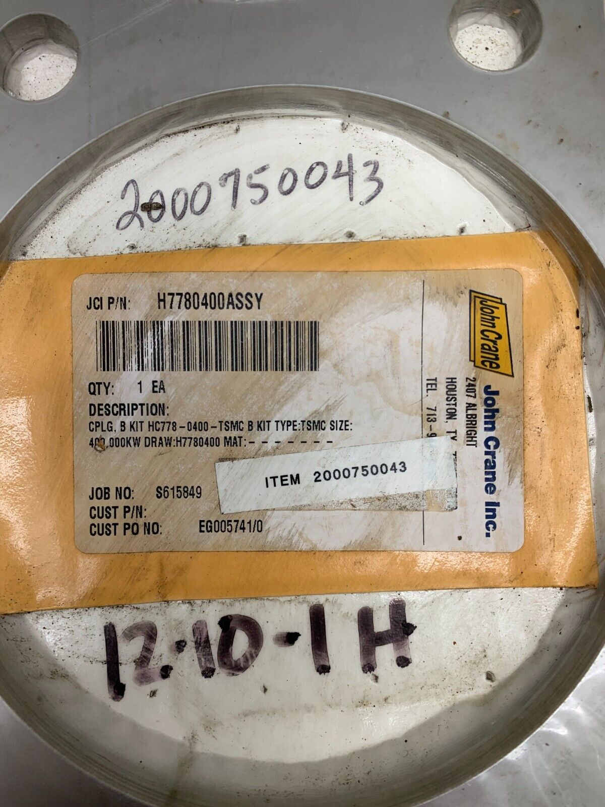 NEW IN PACKAGE JOHN CRANE H7780400ASSY PART TYPE: TSMC SIZE: 400.000KW