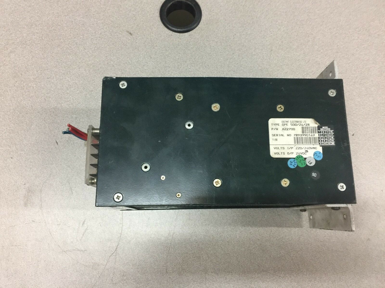 USED COUTANT ELECTRONICS GPE 500 240VAC PRI 24VDC SECPOWER SUPPLY A22700