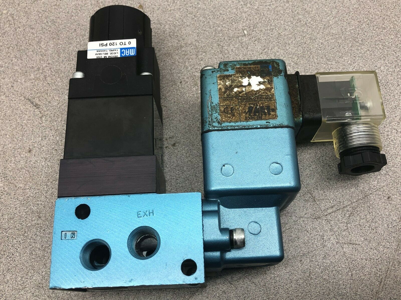 USED MAC 0-120 PSI SOLENOID CONTROL VALVE WITH PRESSURE REGULATOR 262B-112JC