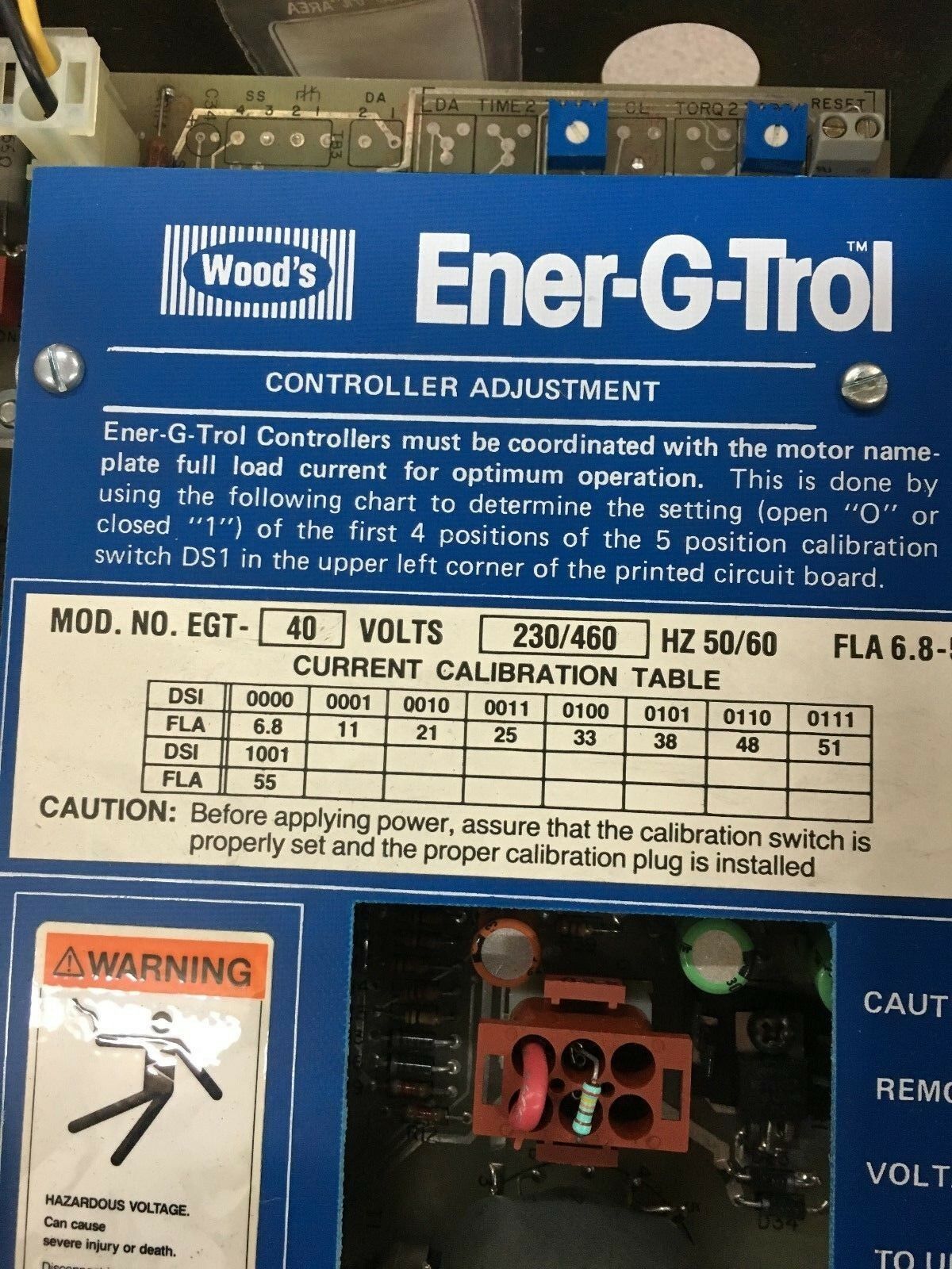 NEW NO BOX TB WOODS ENER-G-TROL POWER MOTOR CONTROLLER EGT-40 SOFT START