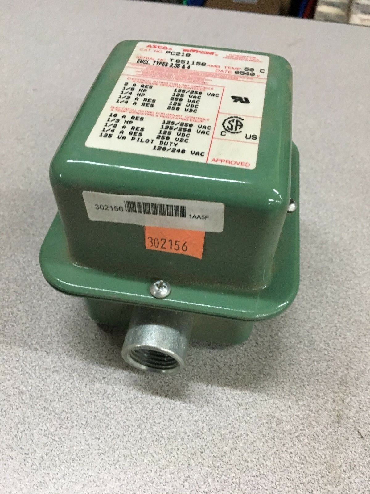 NEW NO BOX ASCO TRI-POINT PRESSURE SWITCH PC21B