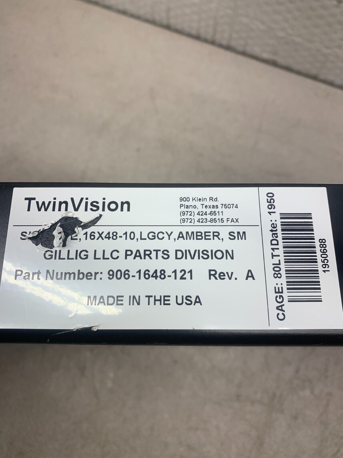 NEW NO BOX TWINVISION AMBER DISPLAY 906-1648-121 REV. A