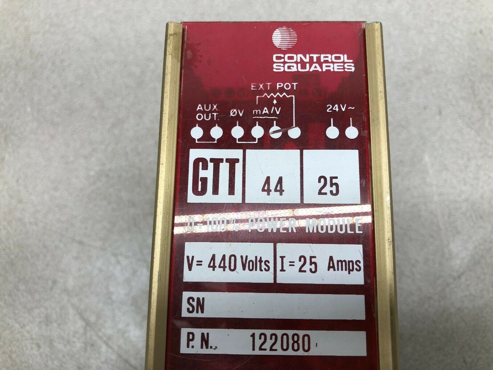 USED CONTROL SQUARES 440 VAC 25 AMP POWER MODULE GT-44-25 / 122080
