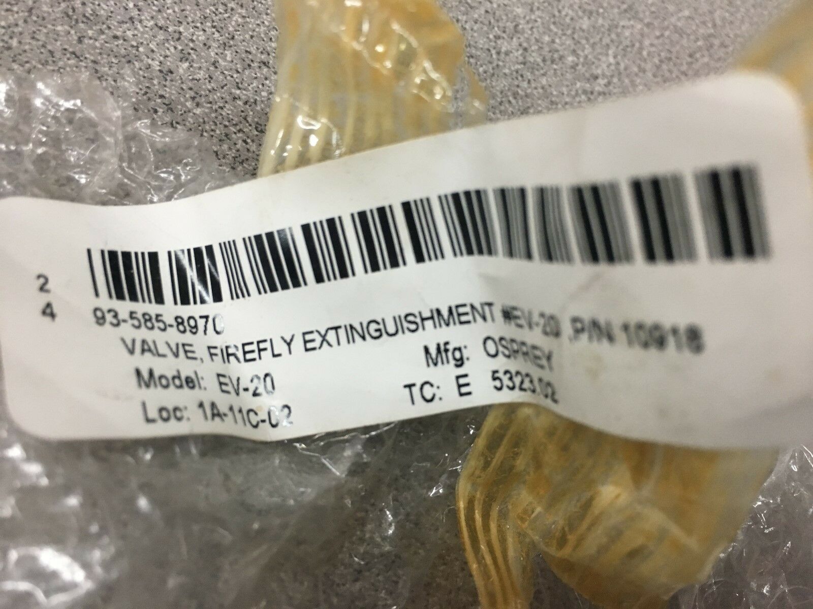 NEW NO BOX FIREFLY VALVE 14085