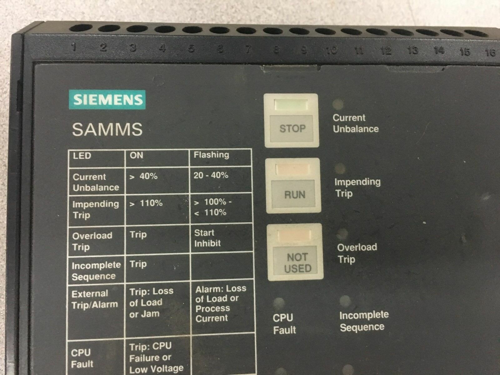 USED SIEMENS SAM0R0F000000 SAMMS Motor Master Control Module SAM2R0F000015