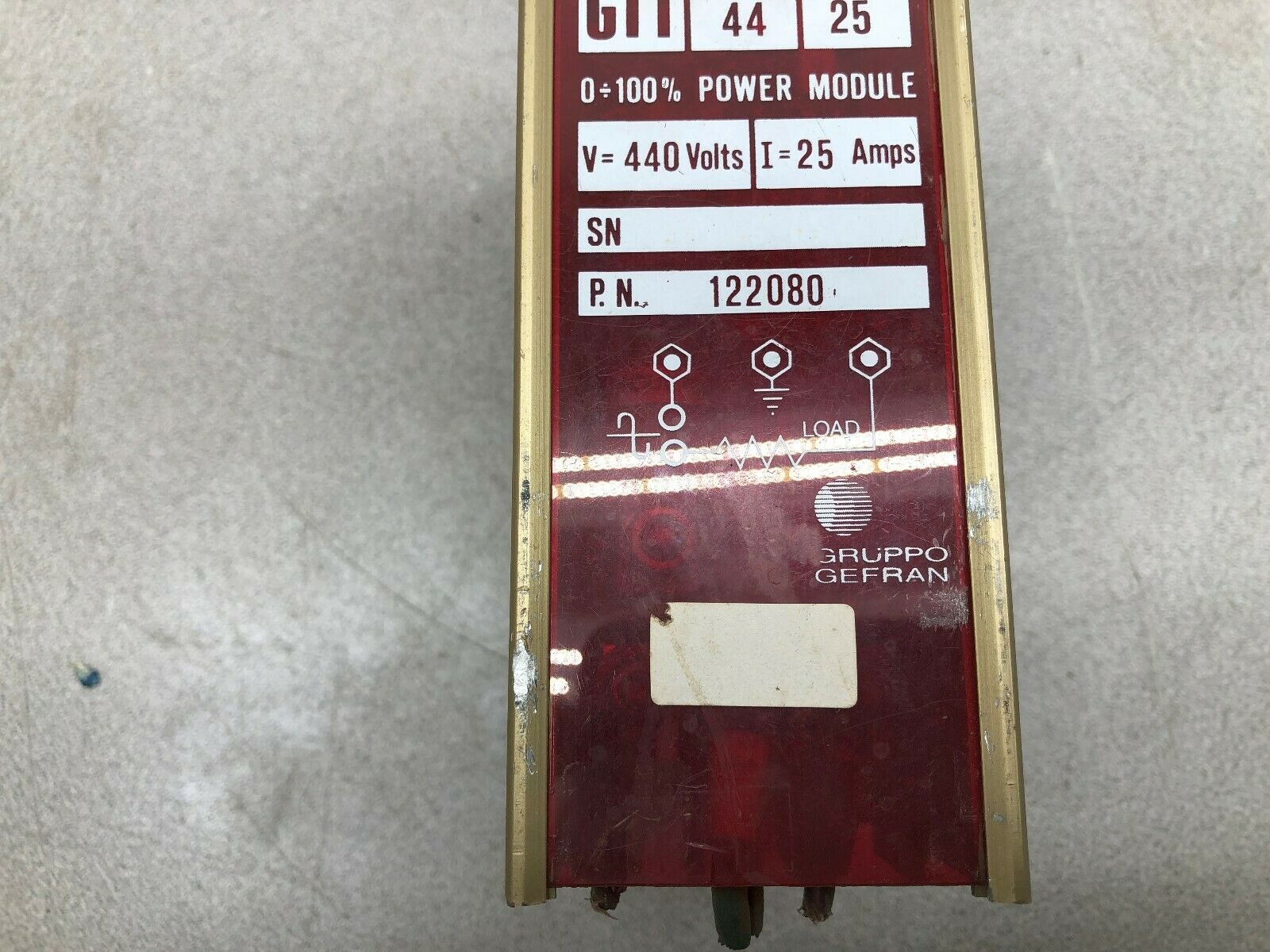 USED CONTROL SQUARES 440 VAC 25 AMP POWER MODULE GT-44-25 / 122080