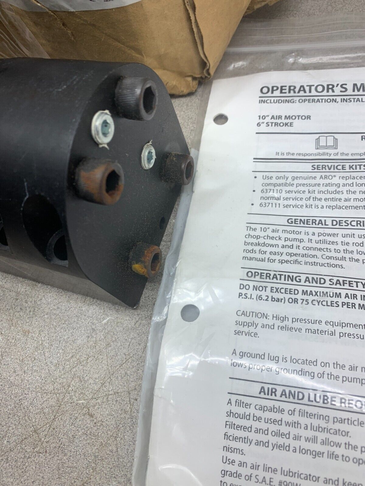 NEW IN BOX INGERSOLL RAND ARO 10" AIR MOTOR 6" STROKE 66651-B
