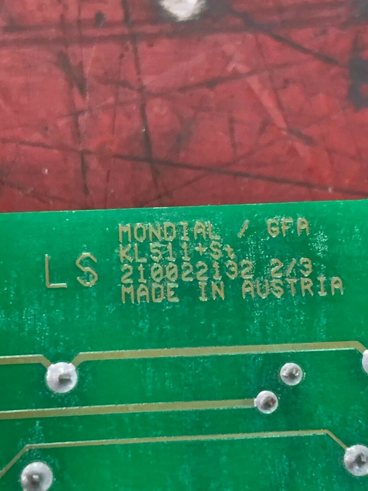 USED MONDIAL CIRCUIT BOARD 210022132 2/3