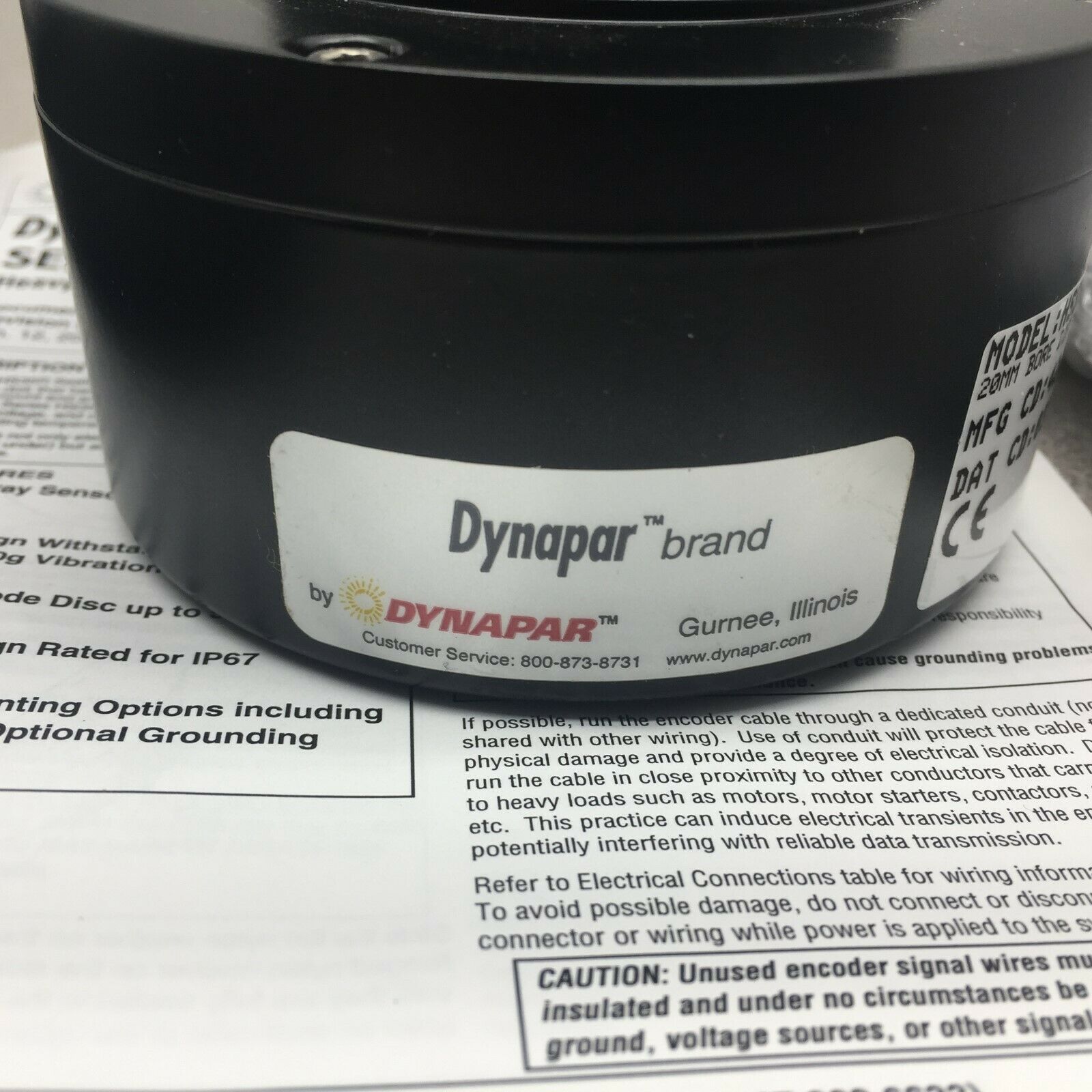 NEW NO BOX DYNAPAR 20 MM BORE ENCODER HS35R2000E177