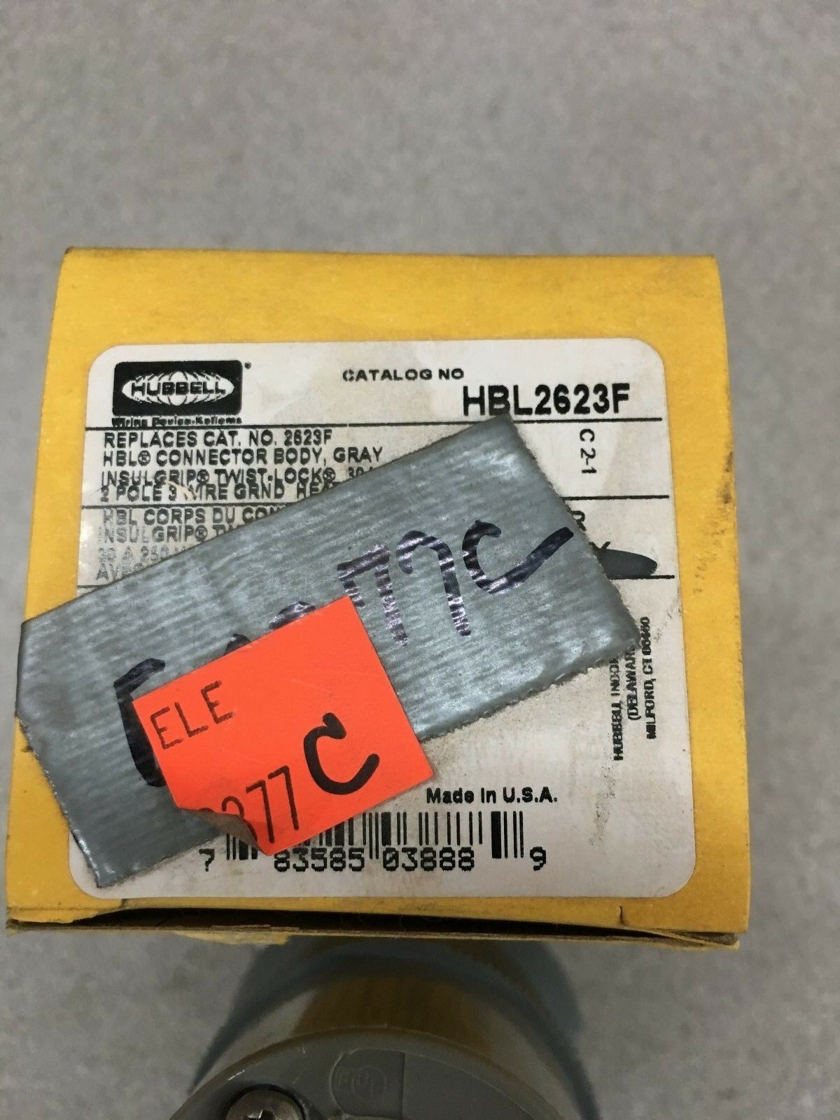 NEW IN BOX HUBBELL 30 AMP 2 POLE 250V TWIST-LOCK CONNECTOR PLUG HBL2623F