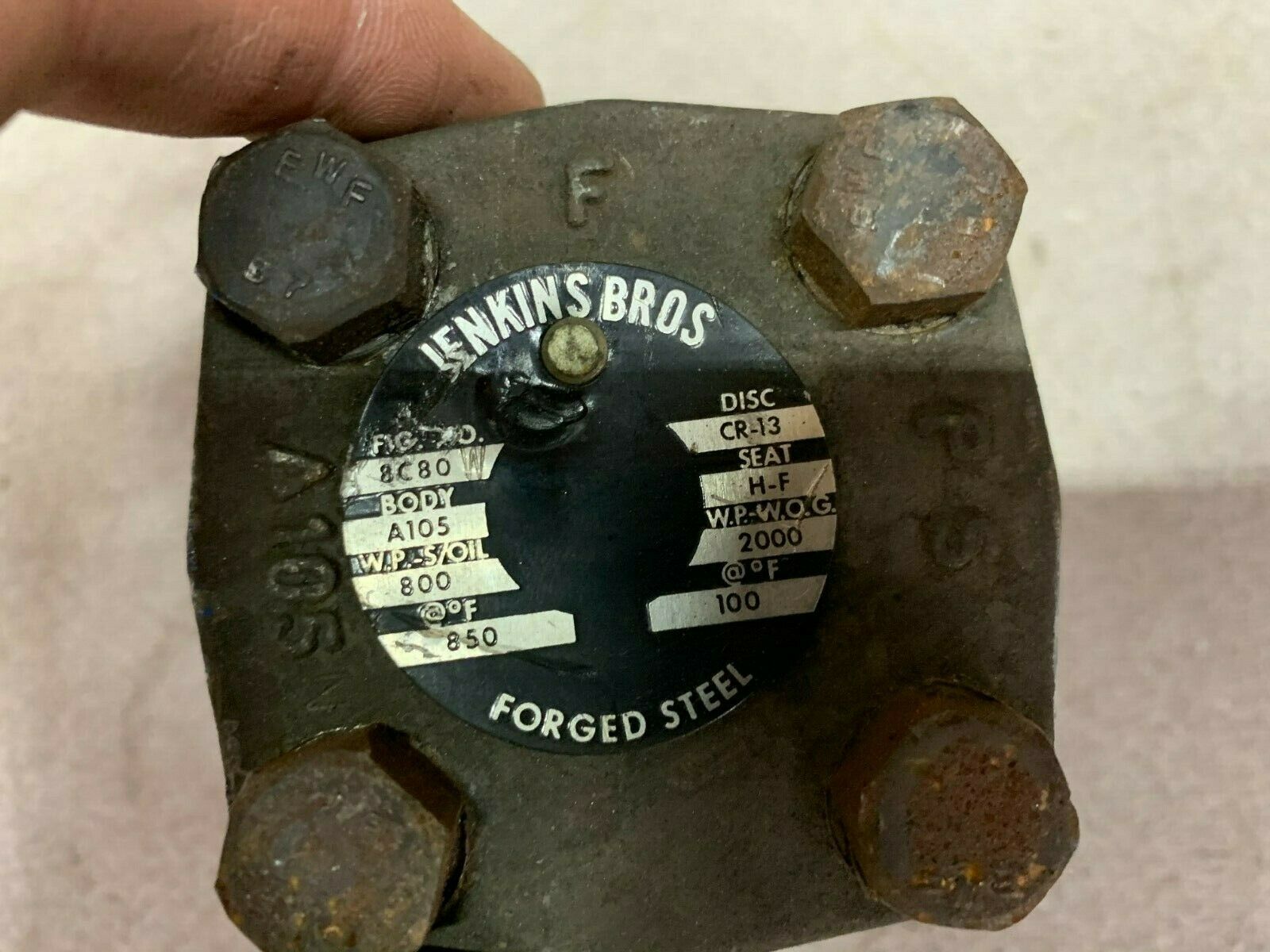NEW JENKINS BROS 3/4" FORGED STEEL VALVE 8C80 BODY A105 DIC CR-13 SEAT H-F