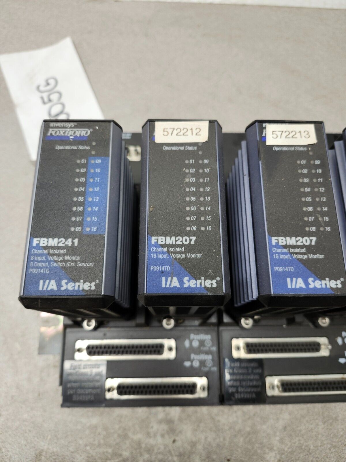 FOXBORO 8 POSITION MODULE BASE PLATES B0400FA W/ FBM241,FBM207,FBM243,FBM204