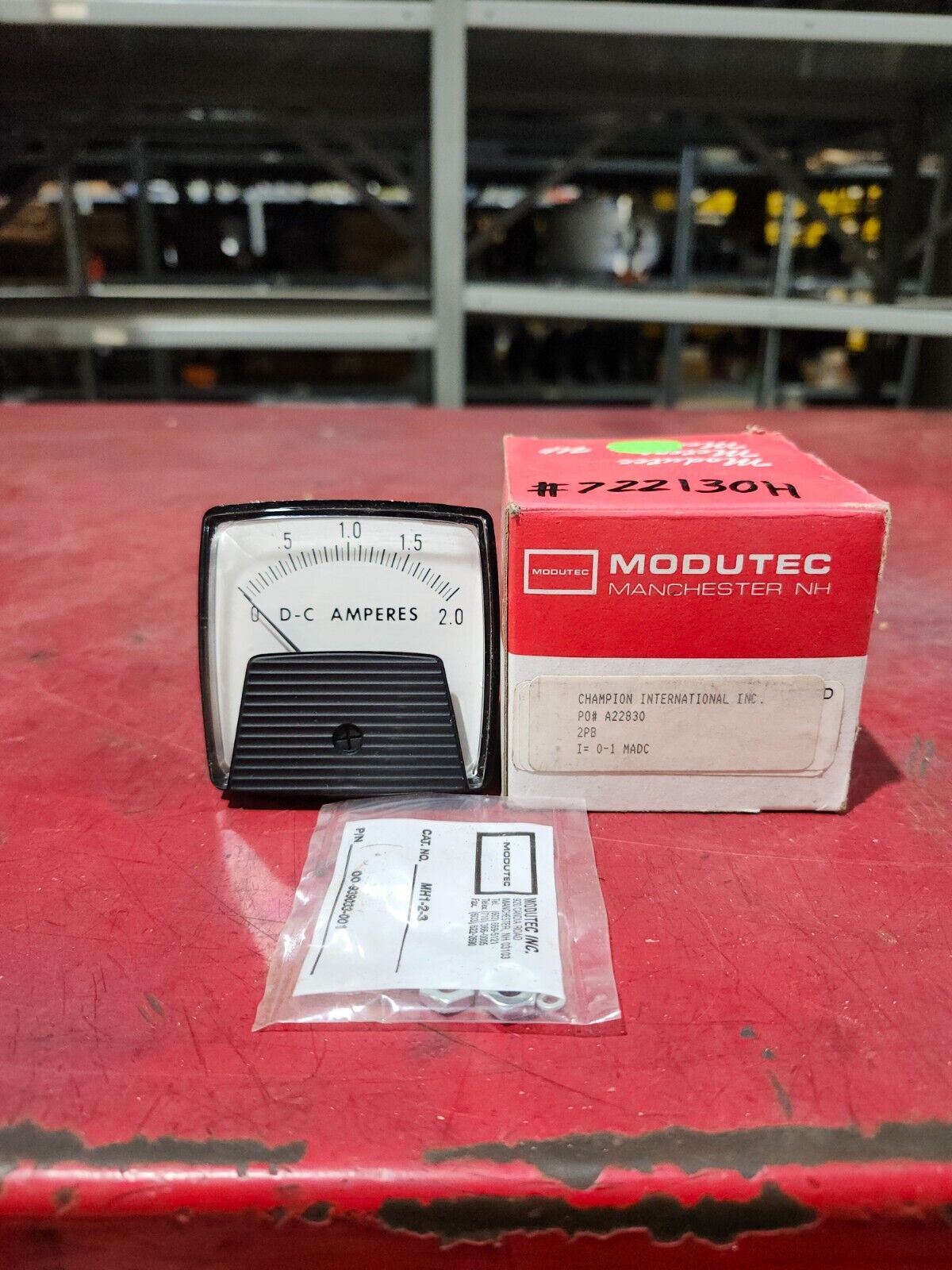 NEW IN BOX MODUTEC PANEL METER 0-2 D-C AMPERES