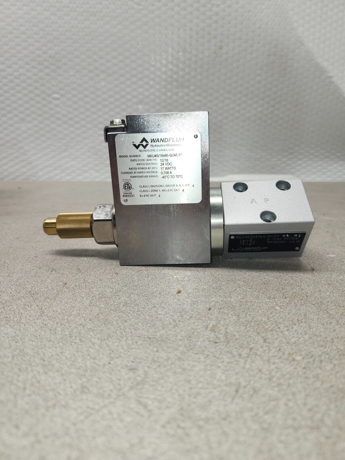 NEW WANDFLUH SOLENOID VALVE MKU45/18X60-G24/L17