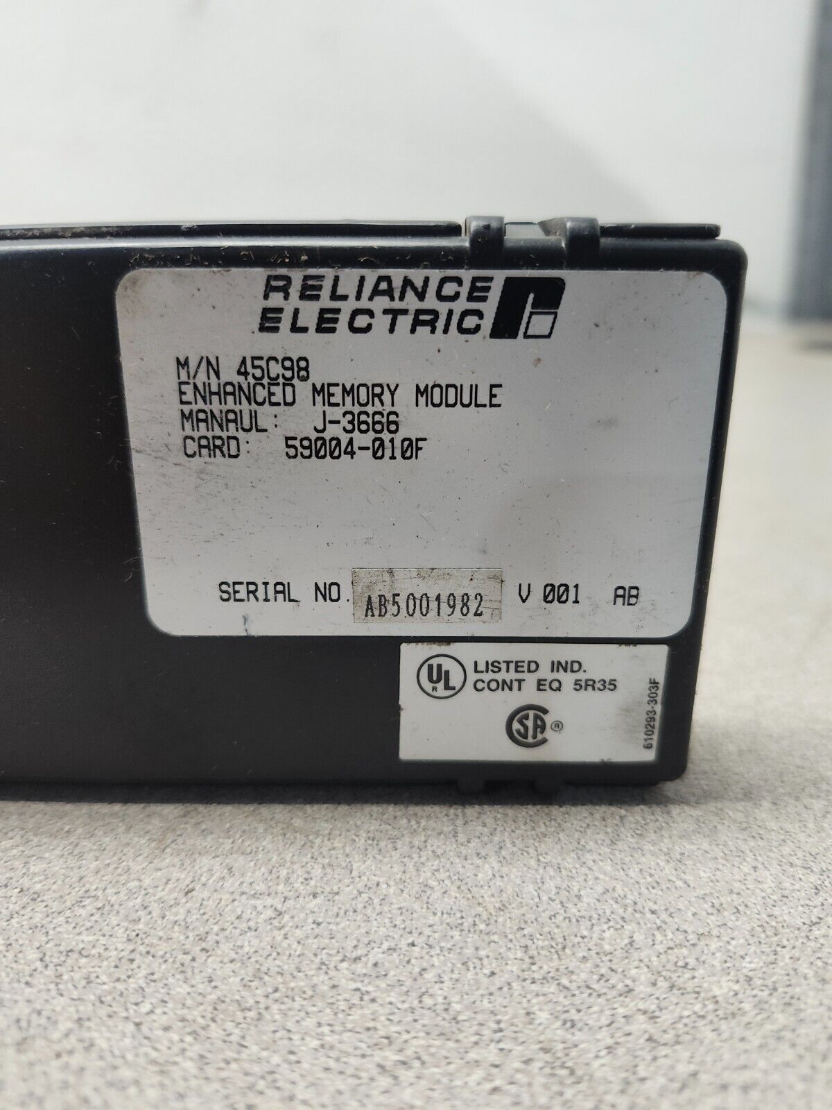 NEW IN BAG RELIANCE ELECTRIC ENHANCED MEMORY MODULE 45C98B