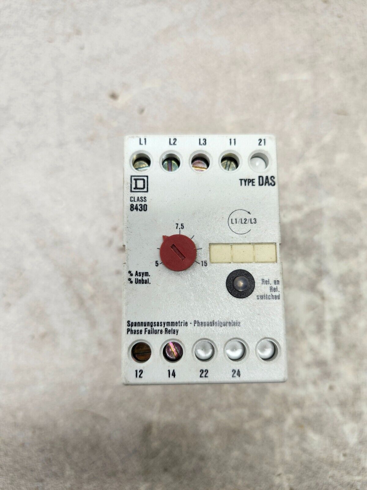 NEW IN BOX SQUARE D PHASE FAILURE RELAY 8430 DAS/DASV