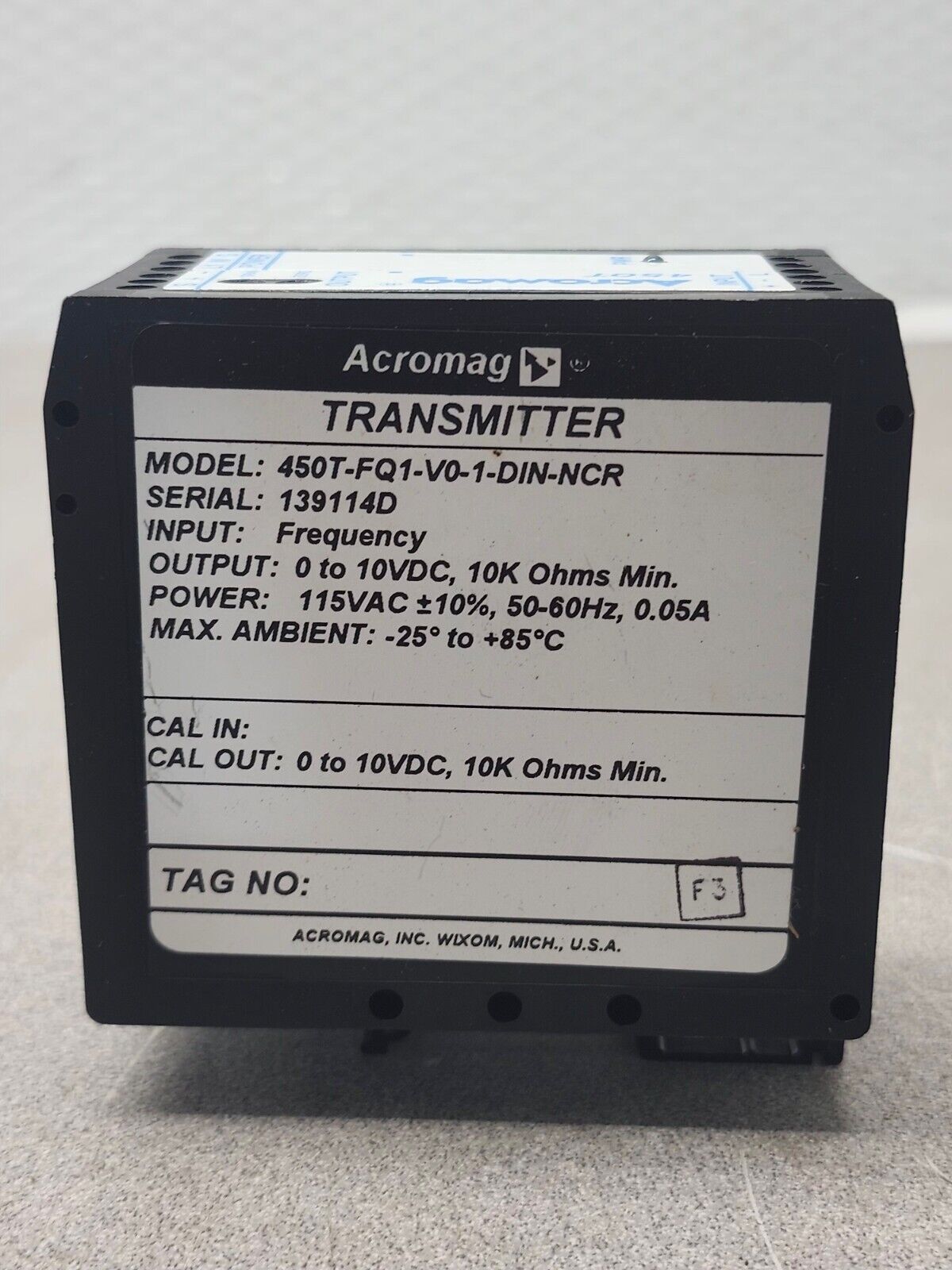 NEW WITH BOX ACROMAG TRANSMITTER 450-FQ1-V0-1-DIN-NCR