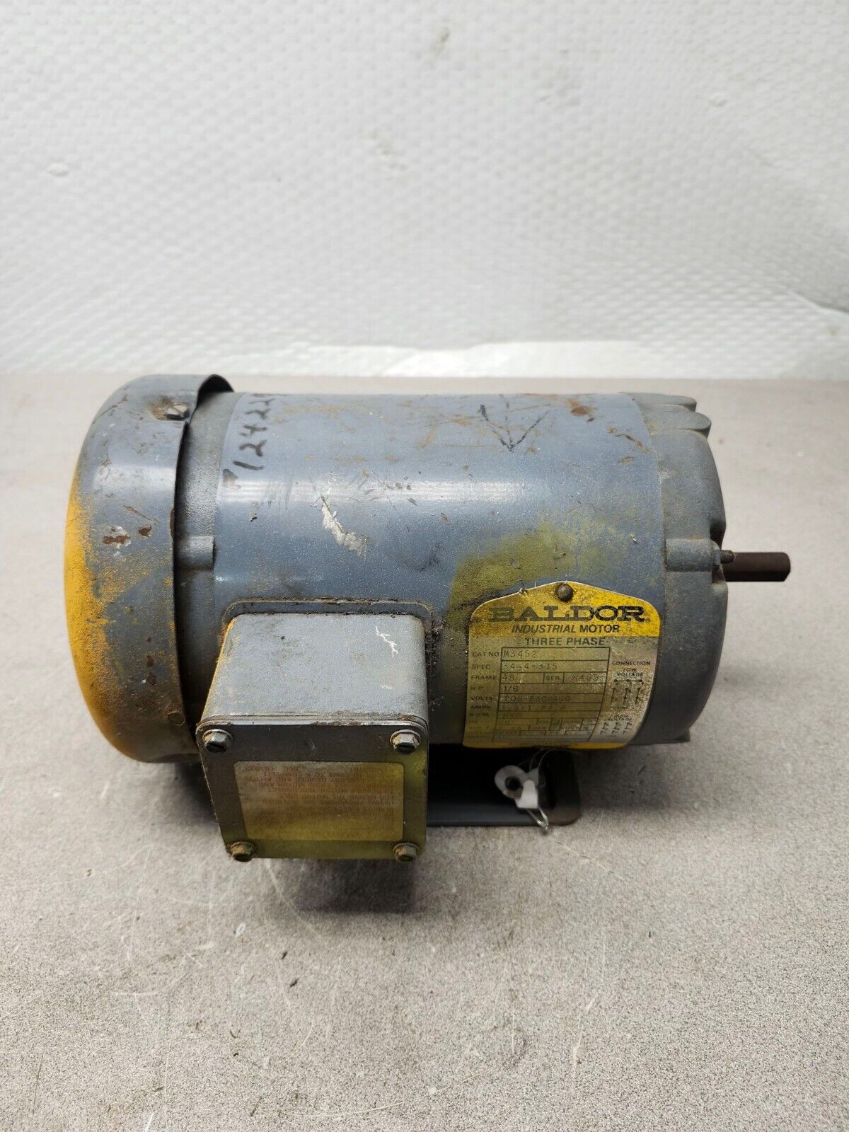 USED BALDOR THREE PHASE INDUSTRIAL MOTOR M3452 34-4-315