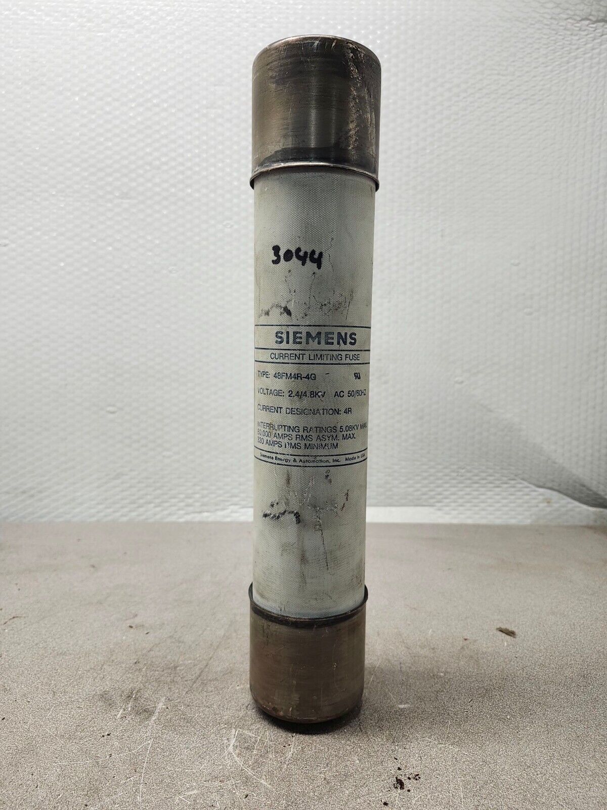 USED Siemens Current Limiting Fuse 2.4/4.8kV AC 50/60Hz 4R 48771LIN Type 48FM4R