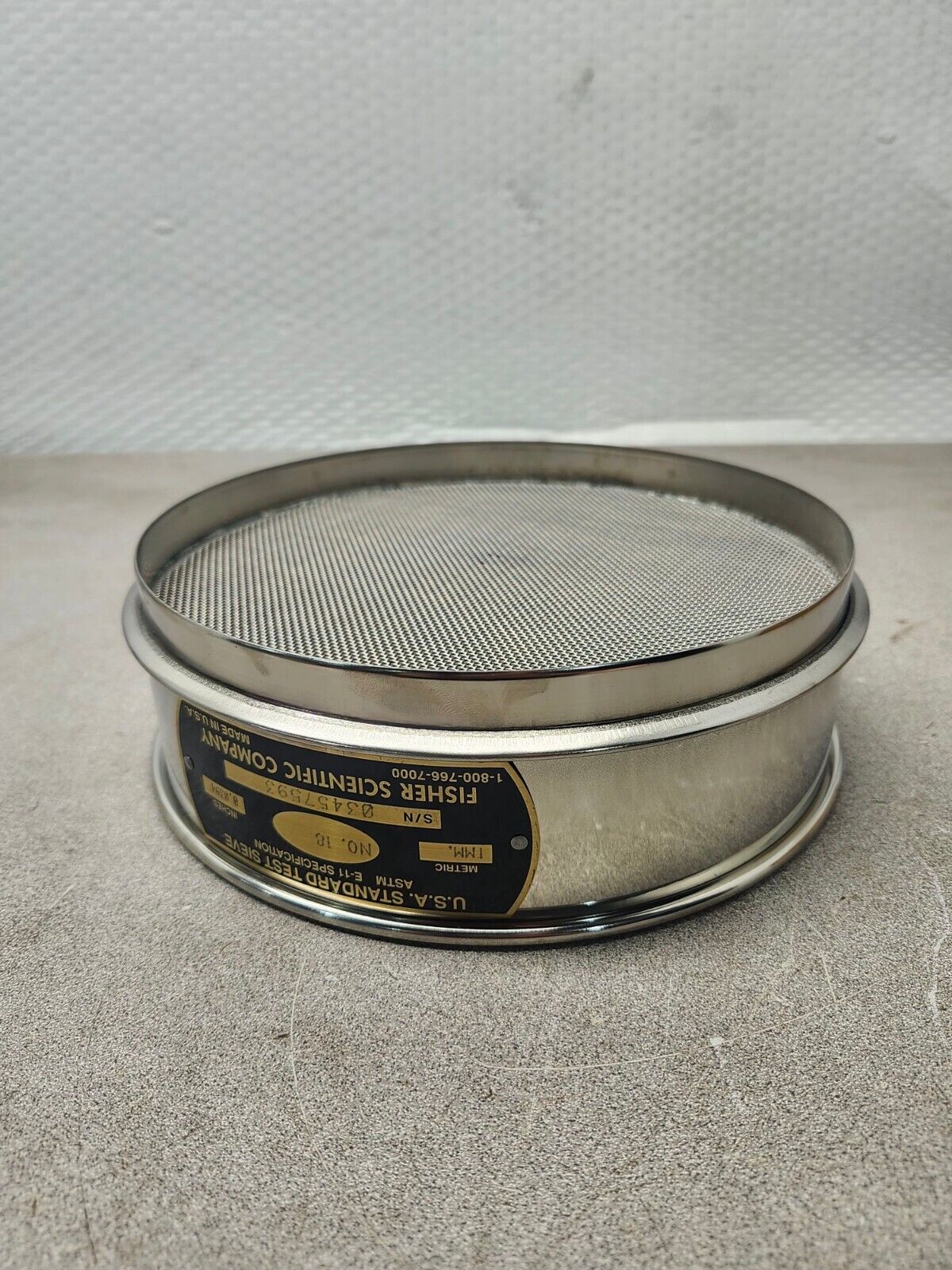 NEW IN BOX FISHERBRAND TEST SIEVE 8"-FH-SS-SS-US-18