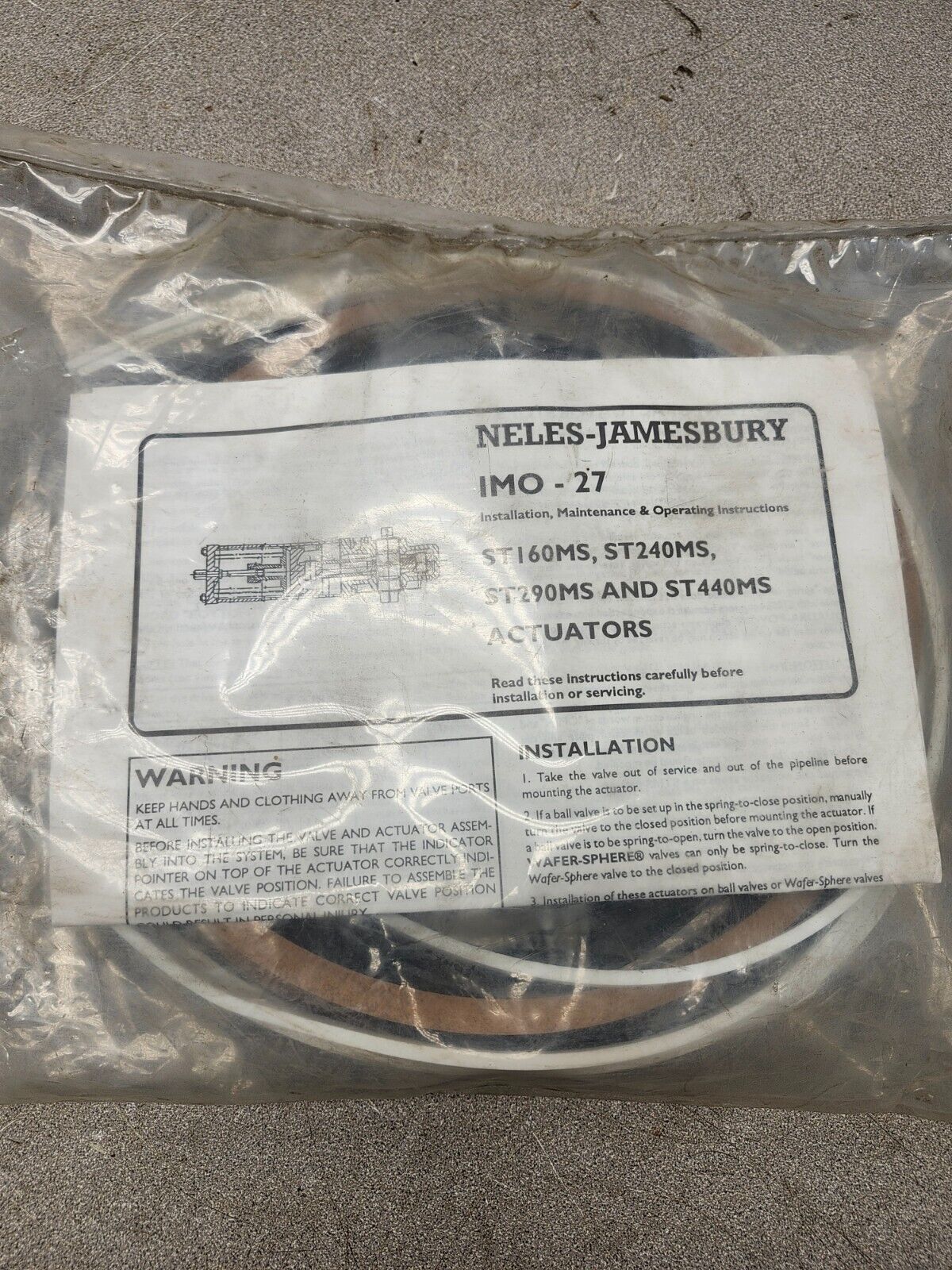 NEW IN BAG NELES-JAMESBURY REPAIR KIT FOR ACTUATOR IMO-27