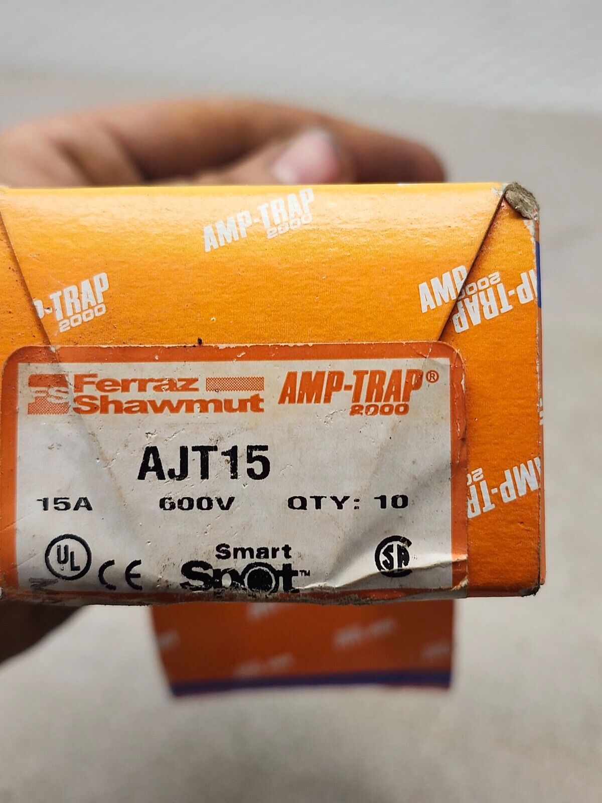 NEW BOX OF 10 FERRAZ SHAWMUT AMP-TRAP 2000 15AMP FUSES AJT15