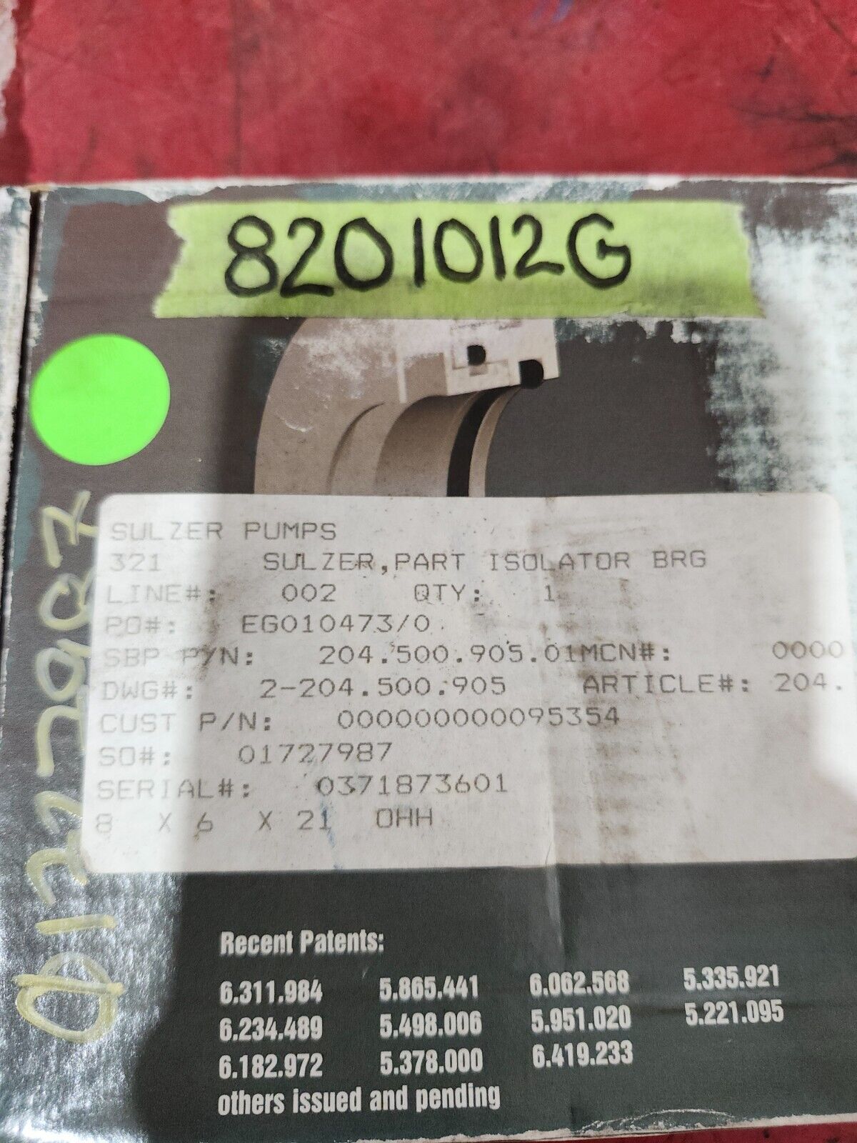 NEW IN BOX INPRO/SEAL BEARING ISOLATOR 1999-A-00326-0