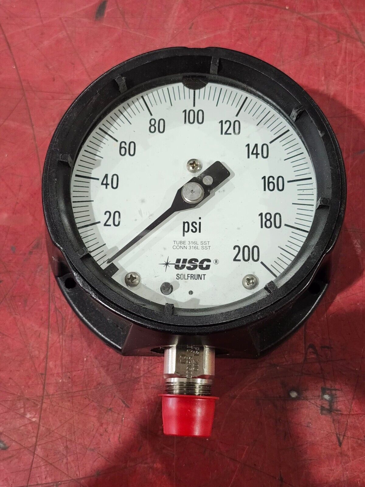 NEW GAGE-IT 4-1/2" 0-200# PRESSURE GAUGE 1/2" CONN. 316SS