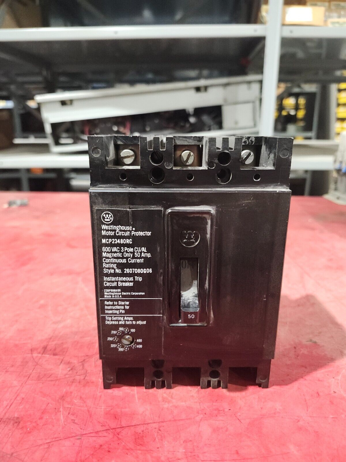 USED Westinghouse 600VAC 3 Poles 50A Circuit Breaker MCP23480RC