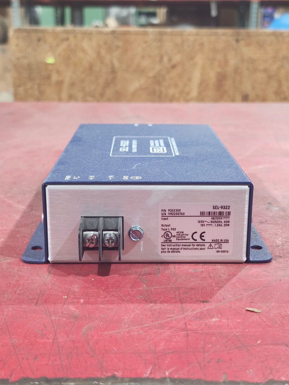 USED SCHWEITZER SEL-9322 15VDC. POWER SUPPLY 93223XX