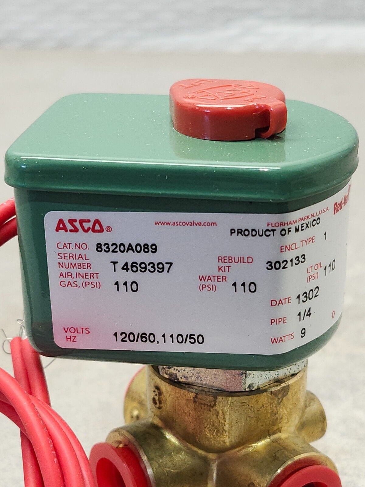 NEW IN BOX ASCO Solenoid Valve 120v-ac 1/4'' 8320A089