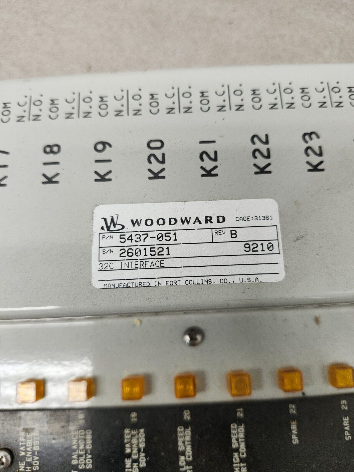 USED WOODARD 32C INTERFACE 5437-051 2601521 9210