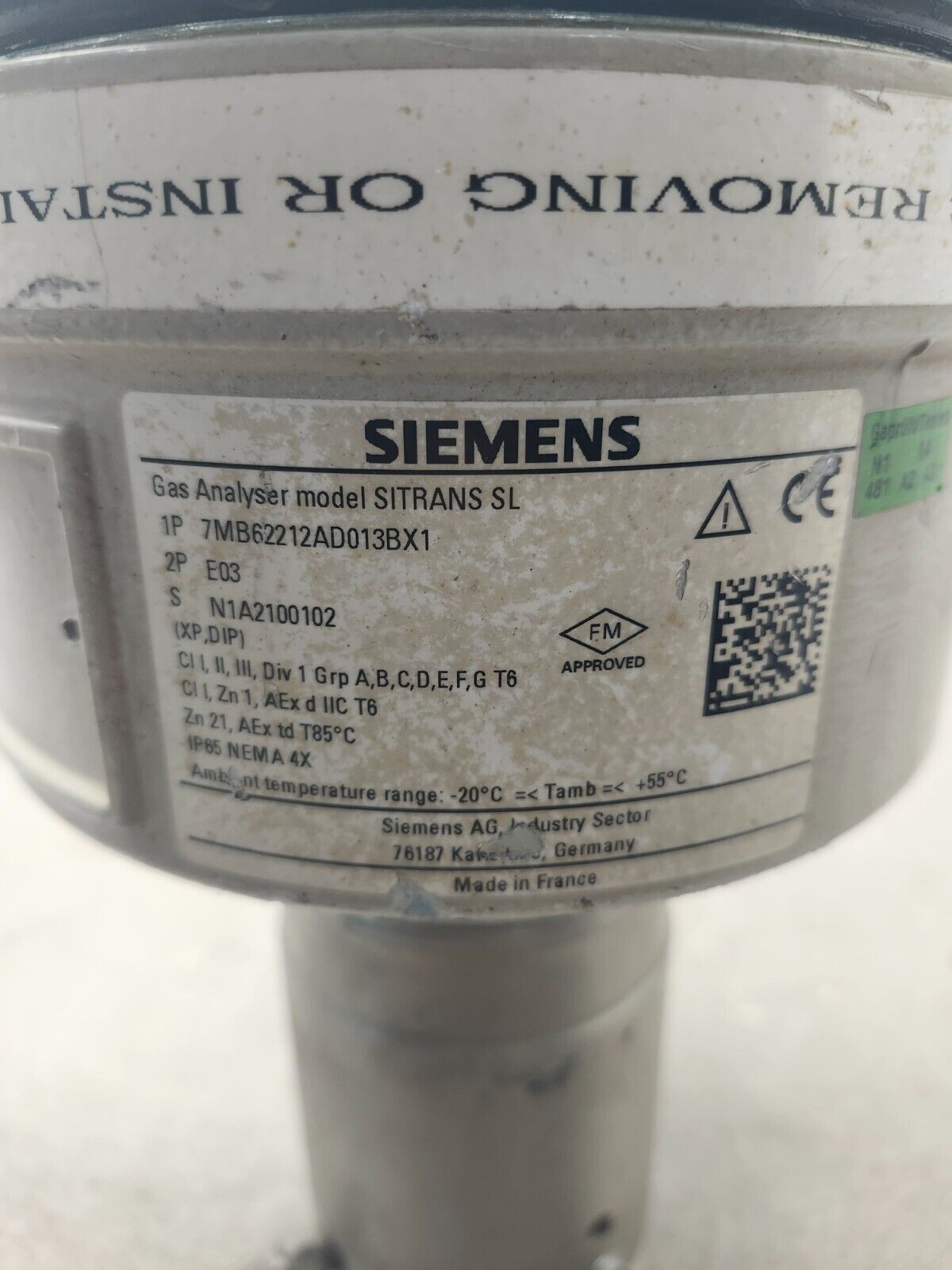 USED SIEMENS GAS ANALYZER MODEL SITRANS SL