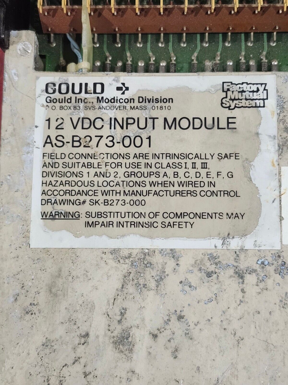 USED GOULD 12 VDC INPUT MODULE AS-B273-001