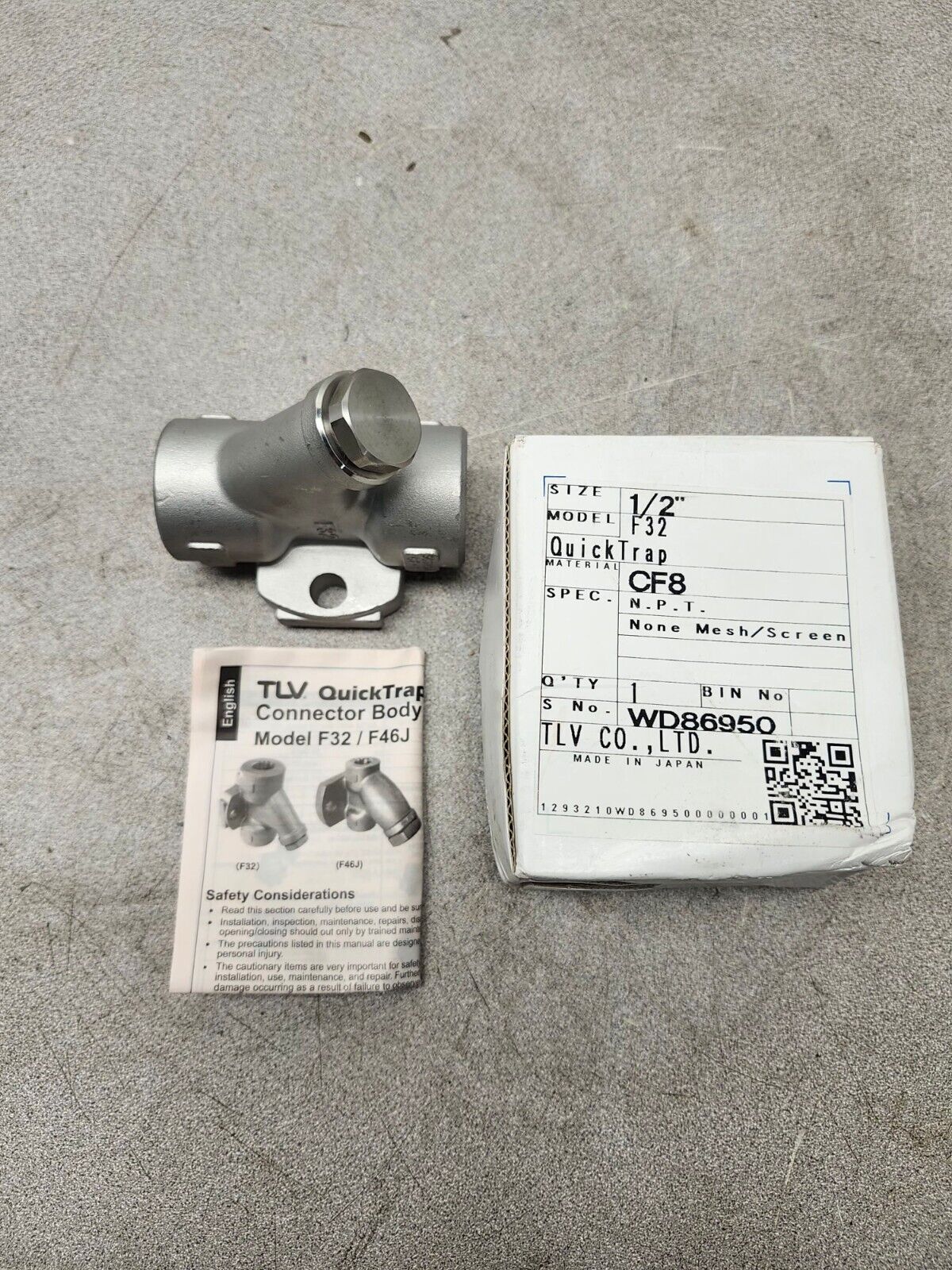 NEW IN BOX TLV 1/2" Quicktrap Steam Trap CF8 NPT PN40 DN F32