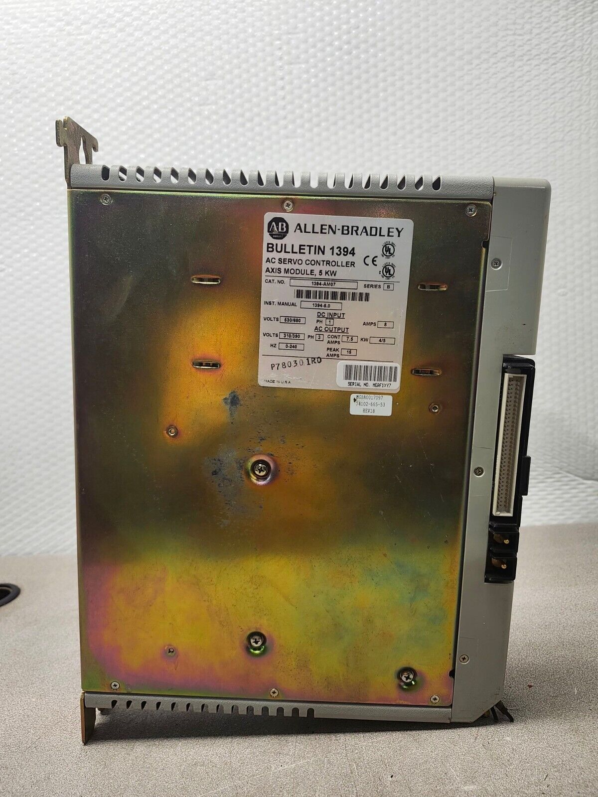 USED Allen-Bradley Axis Module SER B 310/390V 7.5-15A 0-240Hz 3PH 1394-AM07