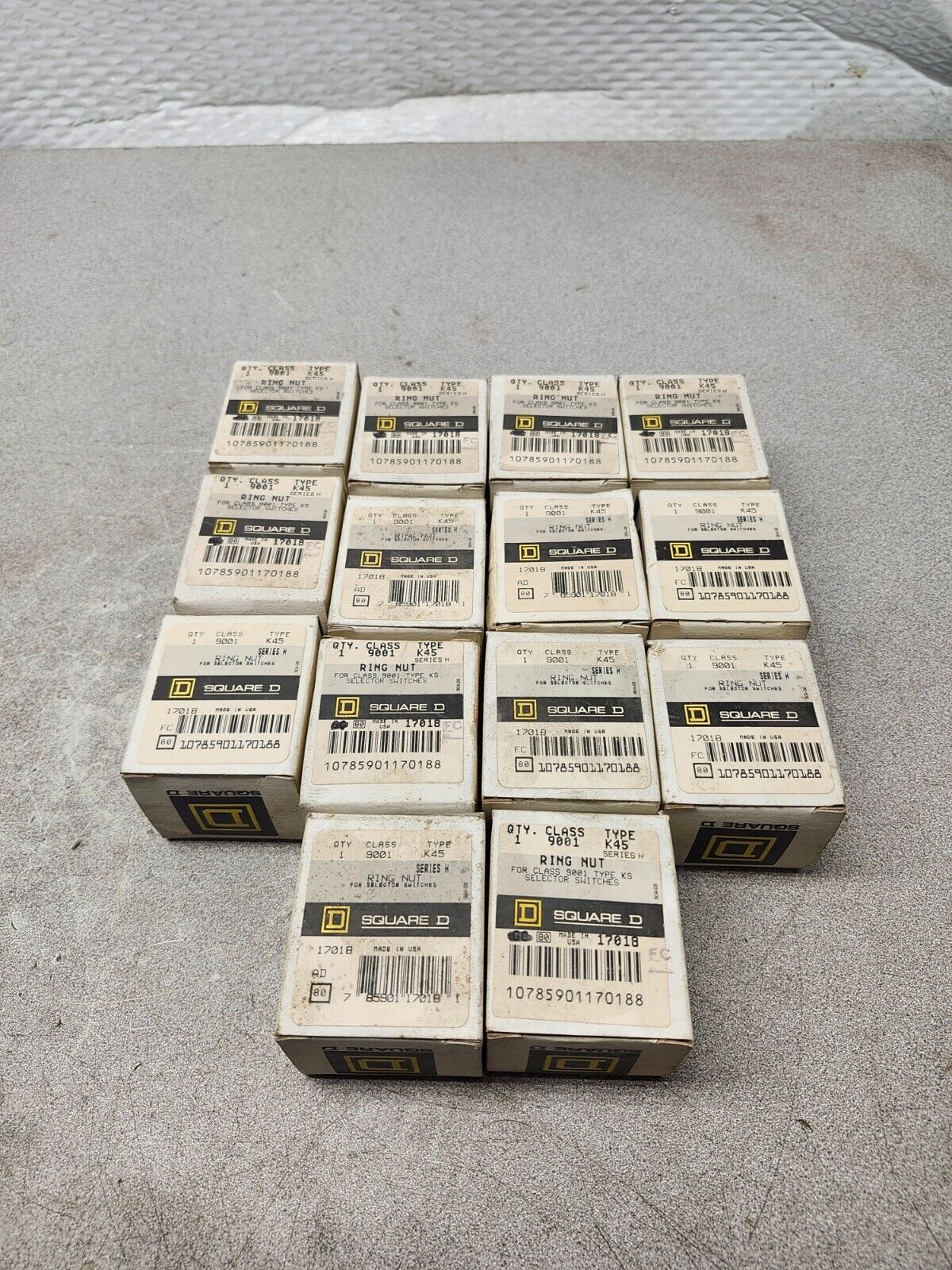 NEW IN BOX LOT 14 Square D class 9001 Type K45 ring nut for selector switches