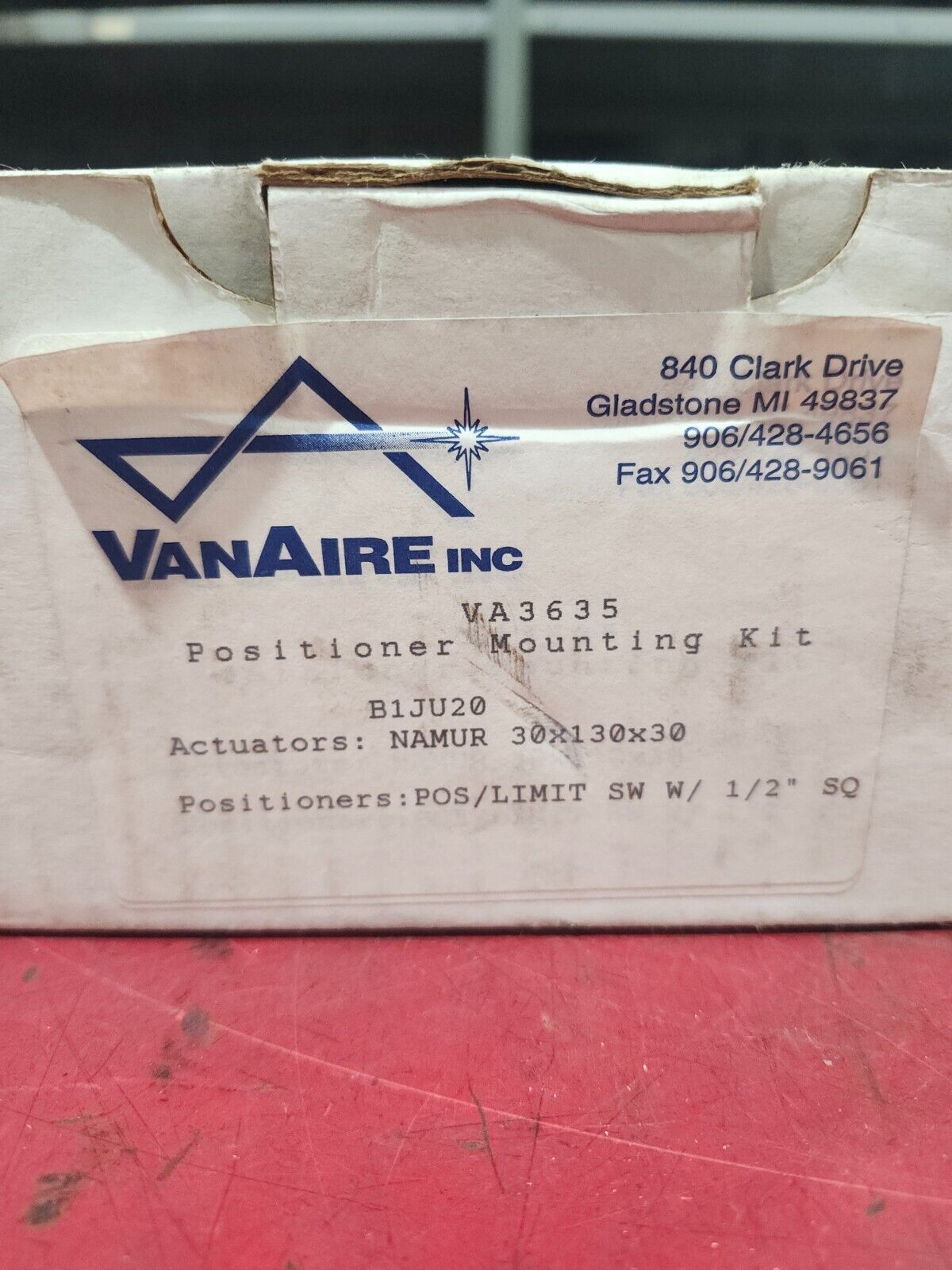 NEW IN BOX VANAIRE POSITIONER MOUNTING KIT VA3635