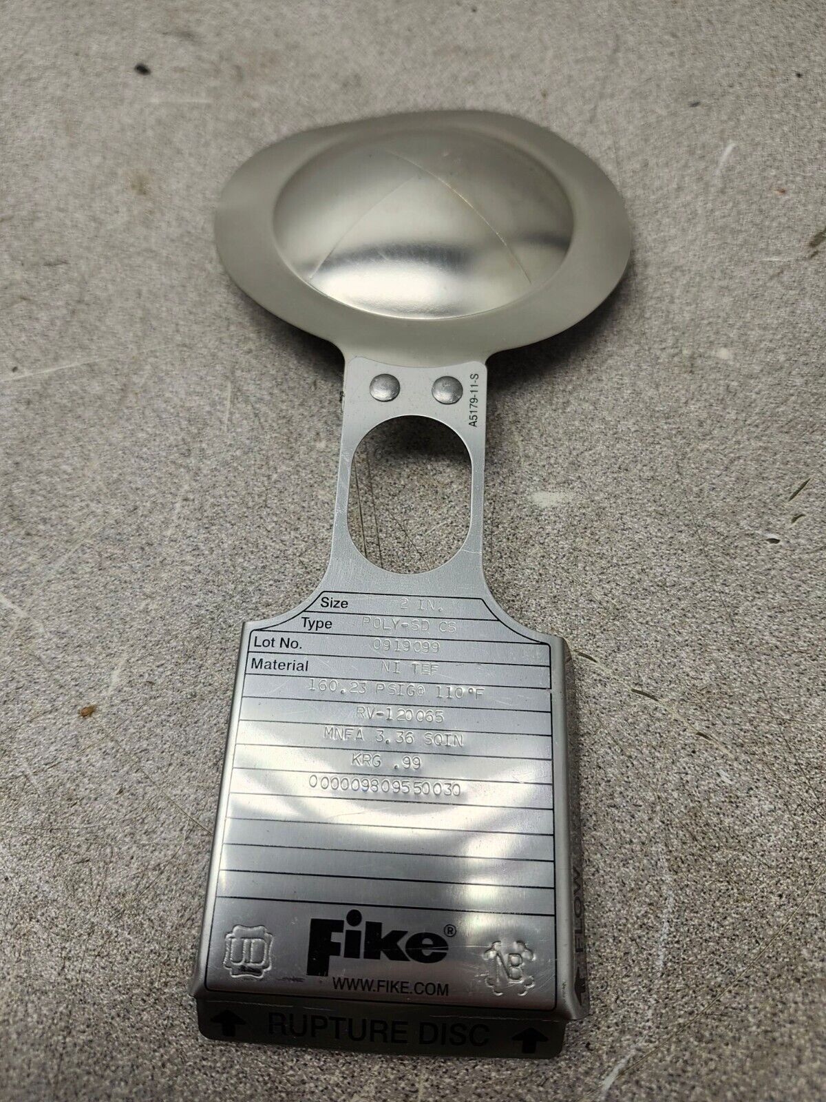 NEW FIKE  RUPTURE DISC MNFA 3.36 SQINKRG.99 2" TYPE POLY-SD CD