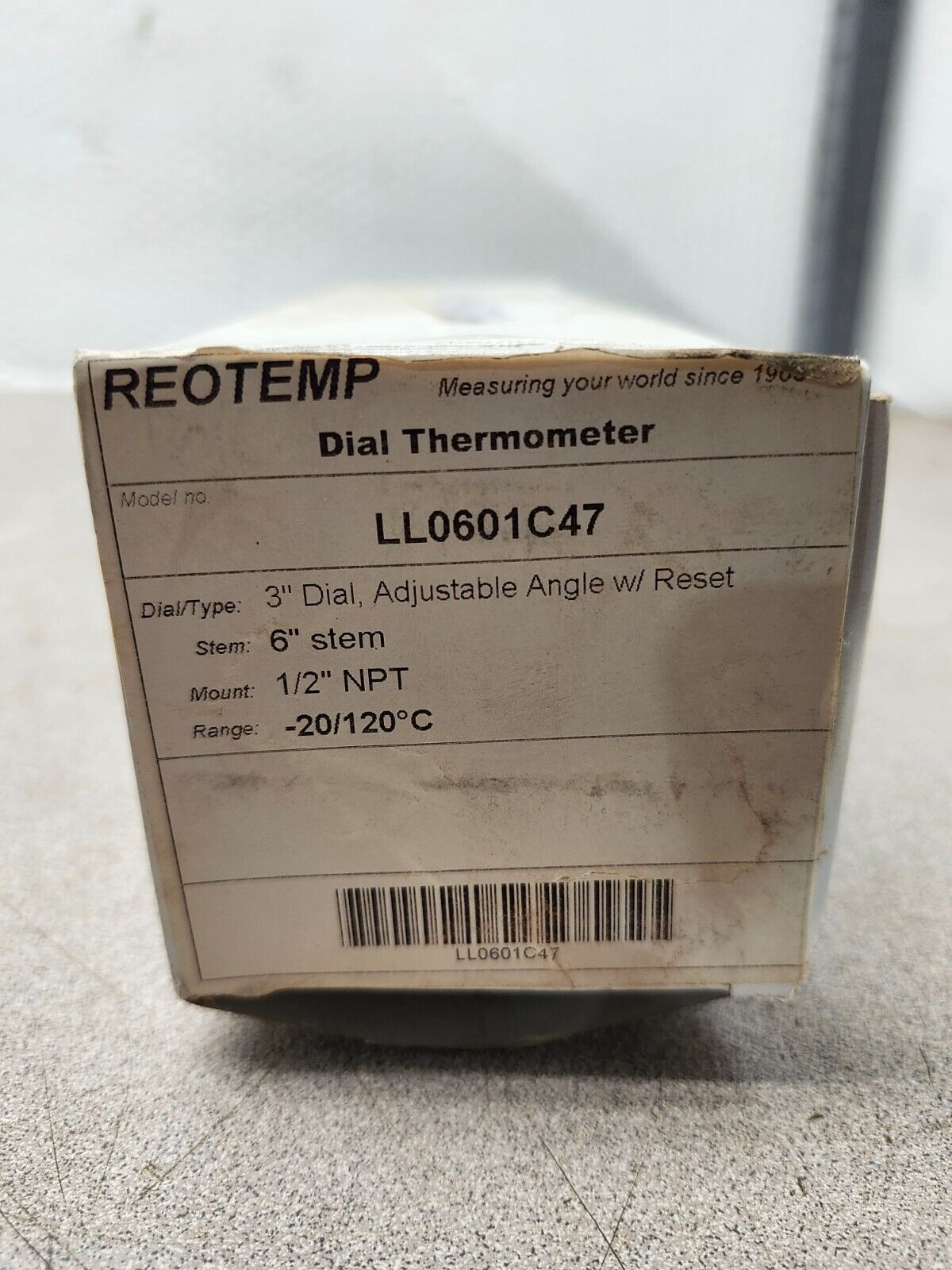 NEW IN BOX REOTEMP DIAL THERMOMETER LL0601C47